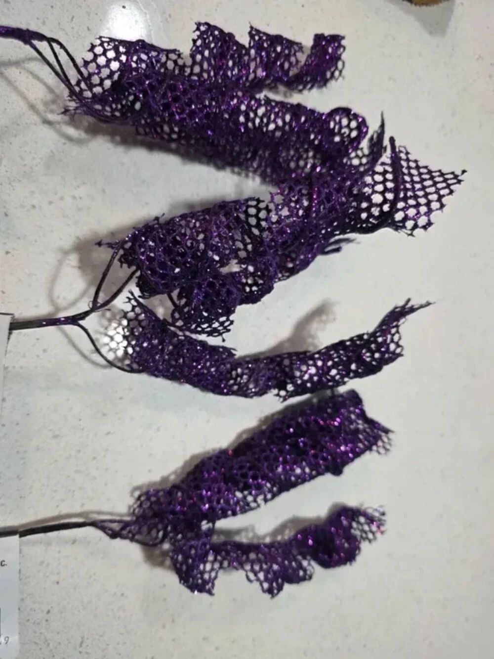 Purple glitter Halloween decorative picks, floral arrangement accessories